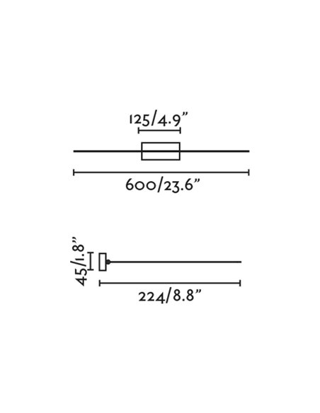 Lámpara para iluminar cuadros Magritte – Faro – LED 3000K, 30 cm+45.2 cm+60 cm