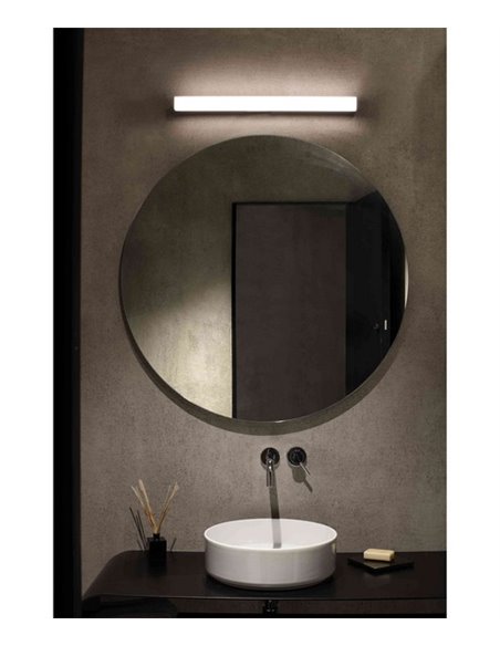 Lámpara aplique para espejos Nilo – Faro – Lámpara de baño, LED 3000K, Blanco/Cromo, 60/90 cm