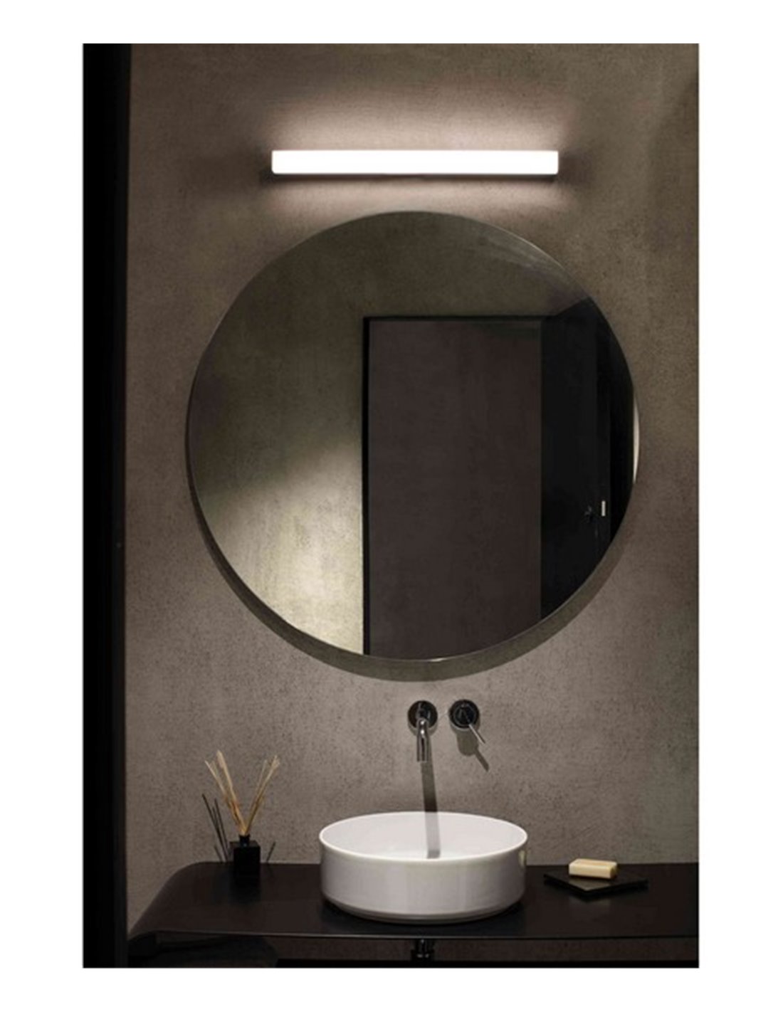 Lámpara aplique para espejos Nilo – Faro – Lámpara de baño, LED 3000K,  Blanco/Cromo, 60/90 cm