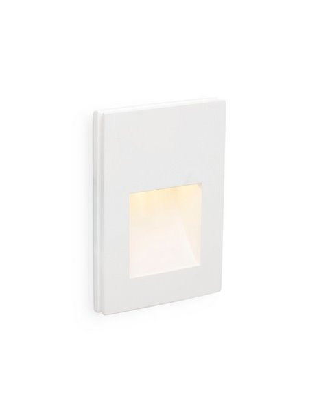 Lámpara de pared empotrable Plas – Faro – Lámpara de yeso blanco, LED 3000K, 10 cm