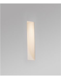 Lámpara de pared empotrable Plas – Faro – Lámpara rectangular de yeso blanco, LED 3000K, 10.5 cm
