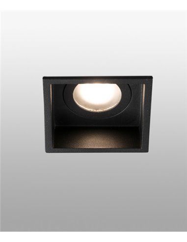 Empotrable de techo Hyde – Faro – Downlight cuadrado, GU10, IP44, 8.9 cm