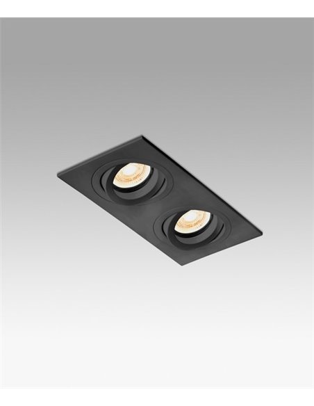 Lámpara empotrable Downlight Radón – Faro – 2 luces, 18 cm, GU10