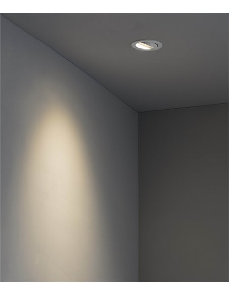 Downlight de techo redondo Argón – Faro – Lámpara empotrable GU10, Ø 11.4 cm