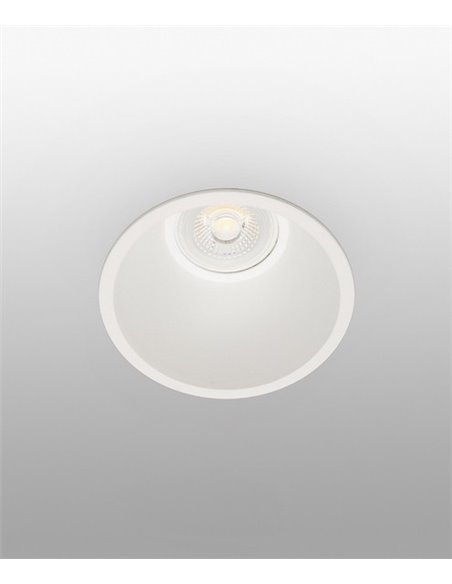 Empotrable de techo de exterior Fresh – Faro – Downlight blanco, IP65, Ø 8.9 cm