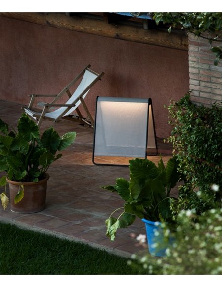 Lámpara de pie de exterior Cadaques – Faro – Pantalla textil, LED 2700K, 81 cm