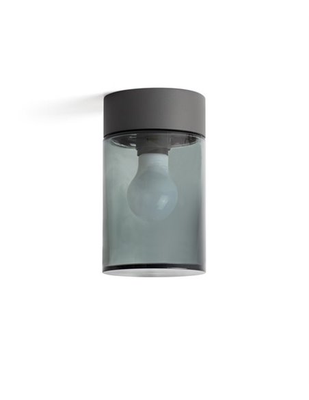 Plafón de techo para exterior Kila – Faro – Cristal transparente, IP65, 20 cm