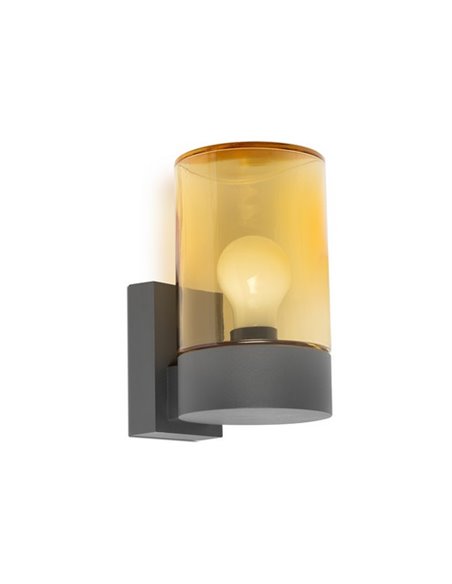 Lámpara aplique a pared para exterior Kila – Faro – Lámpara con cristal transparente, IP65, 20 cm