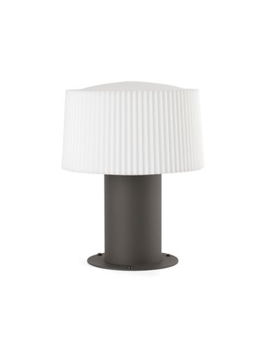 Lámpara sobremuro de exterior Muffin – Faro – Baliza gris oscuro, IP44, 25.9 cm