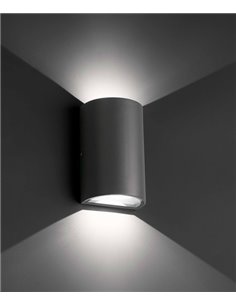 Aplique de pared de exterior Lace – Faro – Gris oscuro, IP54, LED 4000K