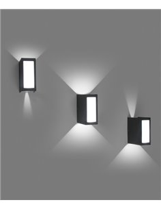 Aplique de pared de exterior Log – Faro – Aluminio gris, IP54, LED 3000K