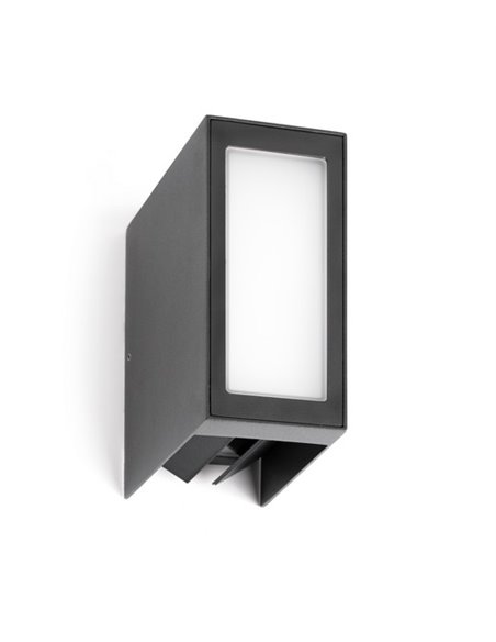 Aplique de pared de exterior Log – Faro – Aluminio gris, IP54, LED 3000K