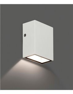 Aplique de pared de exterior Canon – Faro – Aluminio, LED 3000K, 8.5 cm