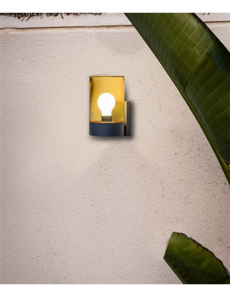 Lámpara aplique a pared para exterior Kila – Faro – Lámpara con cristal transparente, IP65, 20 cm