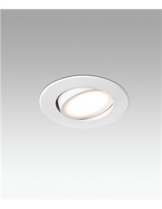 Foco de techo empotrable Koi – Faro – Downlight blanco, LED 3000K, Ø 9 cm