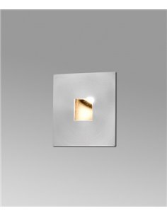 Lámpara de pared de exterior empotrable Signal – Faro – Níquel Satinado, cuadrado, 5.6 cm