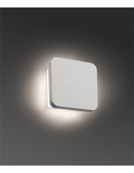 Aplique de pared Elsa – Faro – Lámpara de yeso blanco, LED 3000K