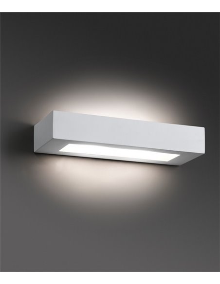Aplique de pared Olaf – Faro – Lámpara de yeso blanco, 36 cm
