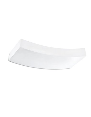 Aplique de pared Eaco – Faro – Lámpara curvada de yeso blanco, 36 cm