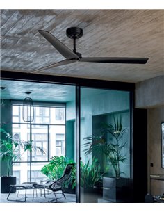 Ventilador de techo sin luz DECO Fan en madera y cobre de Faro