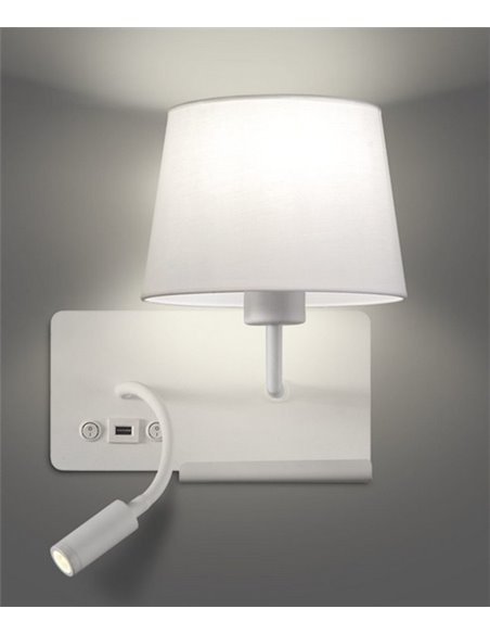 Lámpara aplique de pared Hold – ACB – Derecha, Flexo de lectura, Cargador USB 