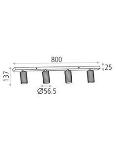 Regleta para techo Modrian – ACB – 4 Focos orientables, GU10