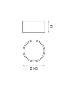 Plafón de techo redondo Linus – ACB – Aluminio blanco-negro, Ø 9-14 cm