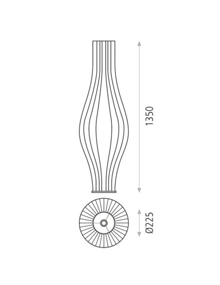 Lámpara de pie Mirta – ACB – Pantalla textil, 135 cm 