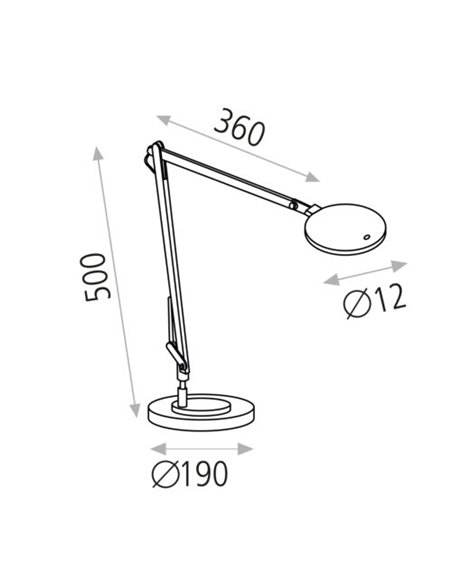 Lámpara de escritorio negro Luxa – ACB – Lámpara negra, Botón táctil, 3 intensidades