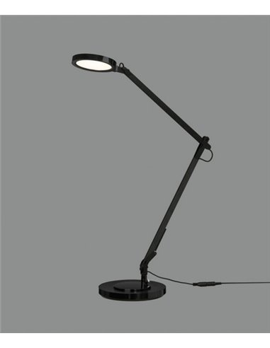 Lámpara de escritorio negro Luxa – ACB – Lámpara negra, Botón táctil, 3 intensidades