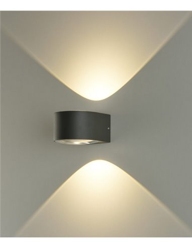 Aplique de pared de exterior Ania – ACB – Lámpara de pared antracita, 2 luces, LED 3000K