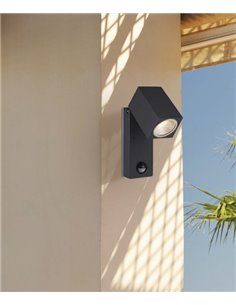 Aplique de pared para exterior Cala - ACB Lámpara de pared gris, Sensor de movimiento