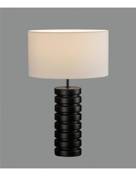 Lámpara de sobremesa negra Sharm – ACB – Lámpara de resina, Pantalla algodón, 64 cm