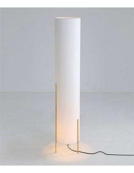 Lámpara de pie dorada Naos – ACB – Lámpara textil, 130 cm