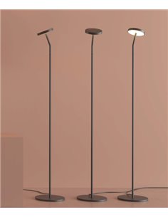 Lámpara de pie Corvus – ACB – Pie de salón negro, 125 cm, LED 3000K