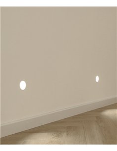 Foco empotrable de pared trimless Thriller – ACB – LED 3000K, Ø 10 cm