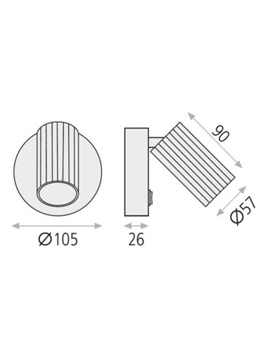 Aplique de pared Modrian – ACB – Lámpara de lectura, Orientable Aplique de pared Modrian – ACB – Lámpara de lectura, Orientable