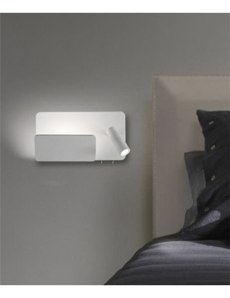 Lámpara aplique de pared Laika – ACB – Derecho, Flexo de lectura, Blanco, LED 3000K