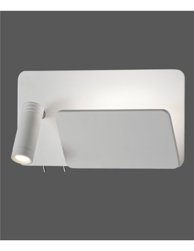 Lámpara aplique de pared Laika – ACB – Izquierdo, Flexo de lectura, Blanco, LED 3000K