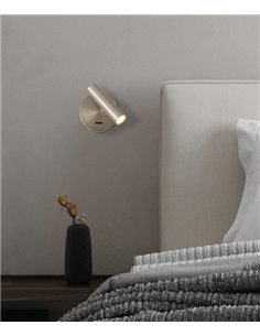 Aplique de pared Atria – ACB – Superficie, Lámpara de lectura, Cabezal orientable, Negro/Níquel 