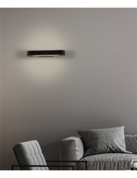 Aplique de pared Gala – ACB – LED, Lámpara blanca o negra, 43 cm