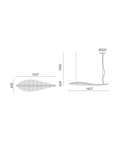 Lámpara de suspensión Fish - Novolux Exo - Lámpara de techo LED decorativa, diseño único en madera de haya