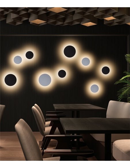 Aplique de pared Circular – Novolux Exo – Lámpara redonda, blanco y negro, 20-25 cm