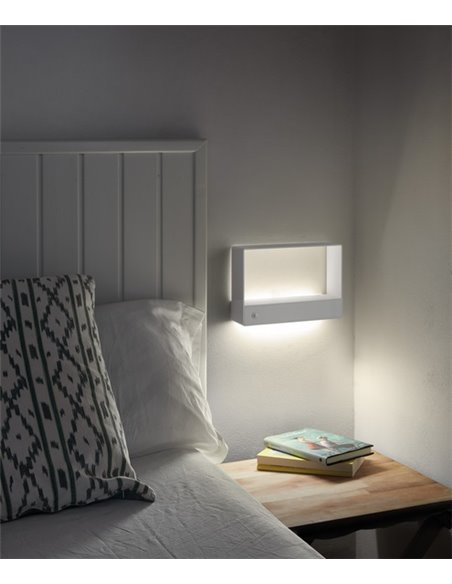 Aplique de pared Kira – Bover – Lámpara de pared blanca, LED 2700K, Regulable Triac y Pulsador