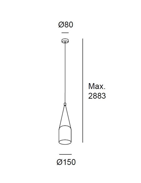Attic lámpara colgante cilindro 1L - Leds C4