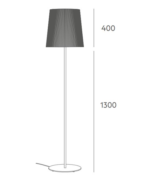 Lámpara de pie Manhattan - Massmi - Pantalla pergamino plisado, 170 cm