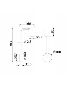 Aplique de pared Sal – Mantra – Lámpara de lectura, con/sin interruptor