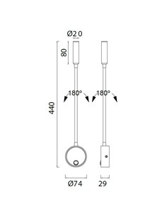 Aplique de pared Boavista – Mantra – Lámpara de pared con lector, Blanca, LED 3000K 2