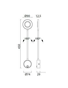Aplique de pared Boavista – Mantra – Lámpara de lectura, Cabezal redondo, LED 3000K 2