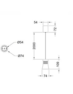 Colgante de techo Pagoda – Mantra – Lámpara colgante blanca-negra, LED 3000K-4000K